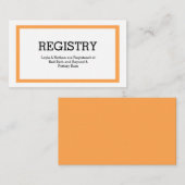 伝統的タイポグラフィの結婚レジストリカード エンクロージャーカード (正面/裏面)