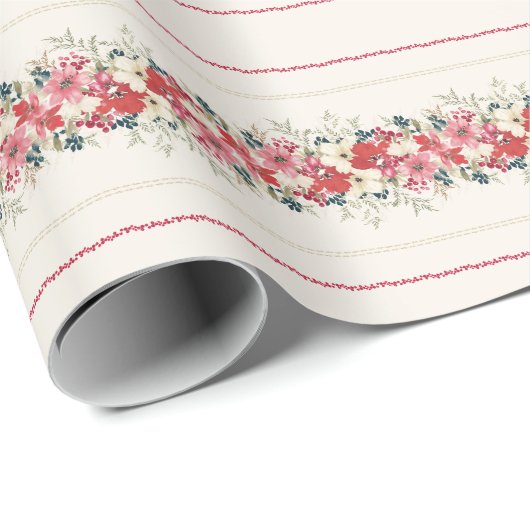 伝統的タペストリーのクリスマスの葉 ラッピングペーパー (ロールコーナー)