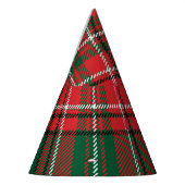 伝統的タータンチェック:赤 – 緑の格子模様 パーティーハット (左)