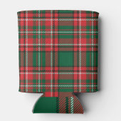 伝統的タータンチェック：赤 – 緑の格子模様 缶クーラー (裏面)