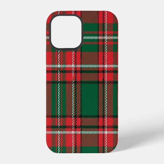 伝統的タータンチェック:赤 – 緑の格子模様 iPhoneケース (裏面)