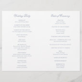 伝統的ダスティブルーフォーマル結婚式 プログラム (裏面)
