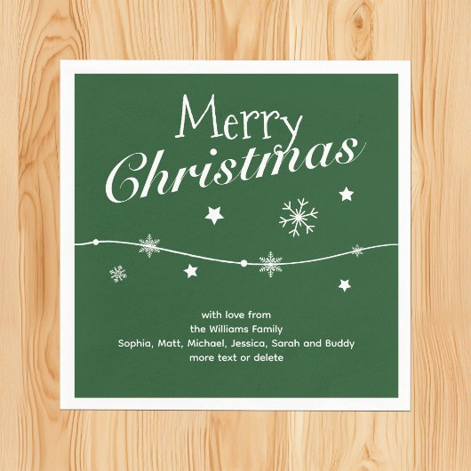 伝統的ダークグリーンカスタムクリスマスナプキン スタンダードカクテルナプキン