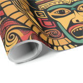 伝統的ティール（緑がかった色）アステカ「ドリーム」ラッピング紙転が ラッピングペーパー (ロールコーナー)