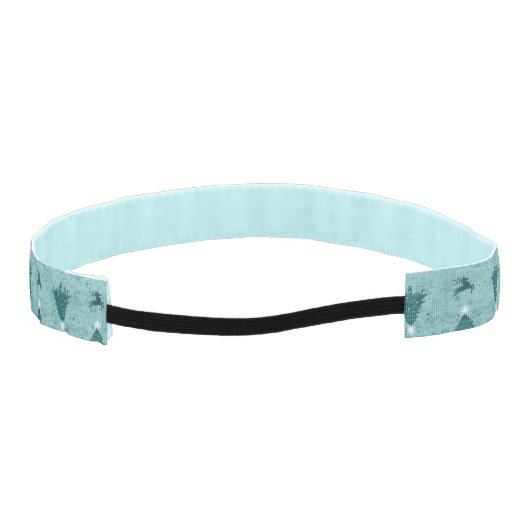 伝統的ティール（緑がかった色）グリーンクリスマスツリーズトナカイ アスレチックヘッドバンド (裏面)