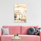 伝統的ハウスアーキテクチャースケッチスケッチ キャンバスプリント (インサイチュ (リビング))