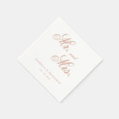 伝統的バラピンクエレガフォーマルントウェディング スタンダードカクテルナプキン (角)