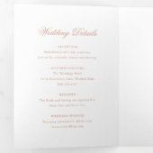 伝統的バラピンクエレガフォーマルントウェディング 三つ折り招待状 (内部最初)