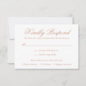 伝統的バラピンクエレガフォーマルントウェディング 出欠カード (正面)