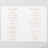 伝統的バラピンクフォーマル結婚式 プログラム (裏面)