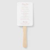 伝統的バラピンクフォーマル結婚式 プログラム ハンドファン (裏面)