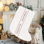 伝統的パーソナライズされたフランスの名の赤ストライプい スモールクリスマスストッキング
