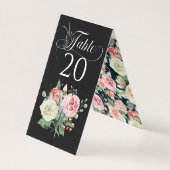 伝統的ビクトリアンPink Roses on Black 結婚's (正面)
