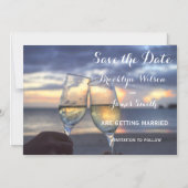 伝統的ビーチ結婚式日付の保存 マグネット招待状 (正面)