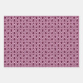 伝統的ピンクのクリスマスツリー&トナカイ ラッピングペーパーシート (正面3)