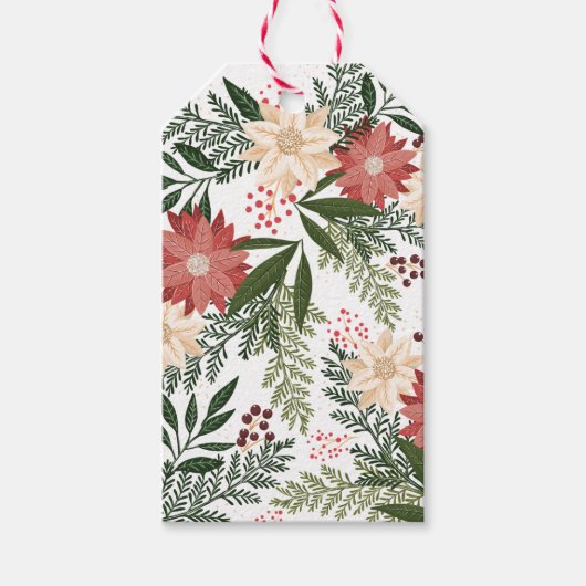 伝統的フェスティバル冬の庭のクリスマスのお願い ギフトタグ (正面)