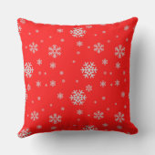 伝統的フェスティバル赤模様の白い雪片 クッション (裏面)