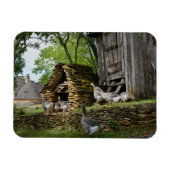 伝統的フォアグラのグースファーム長方形マグネット マグネット (横)