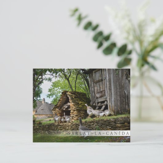 伝統的フォアグラスグースファームバーはがき ポストカード (スタンド正面)