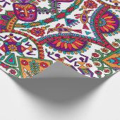 伝統的フォークアートデザイン，民族，背景，c ラッピングペーパー (角)