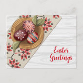 伝統的フォークイースターグリーティングカード ポストカード (正面)