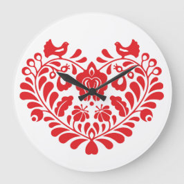 伝統的フォークオーナメント時計 ラージ壁時計