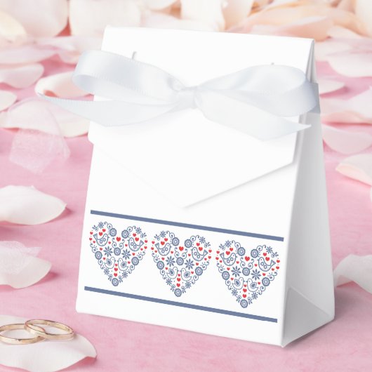 伝統的フォークハートパターン優先ボックス フェイバーボックス (ウェディング)