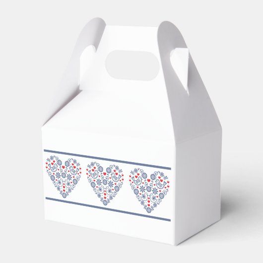 伝統的フォークハートパターン優先ボックス フェイバーボックス (正面サイド)