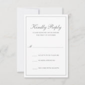 伝統的フォーマルクラシックエレガントグ結婚レイ 出欠カード (正面)