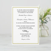 伝統的フォーマル金ゴールド白結婚黒のInvita 招待状 (スタンド正面)