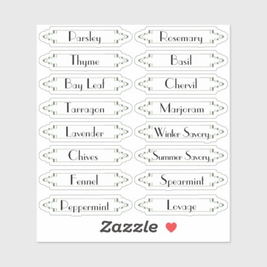 伝統的フランスのGarden Herbラベル編集可能 シール (シート)
