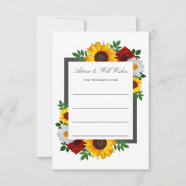 伝統的フローラブライダルシャワー アドバイスカード