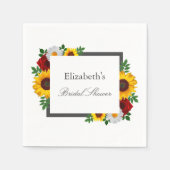 伝統的フローラブライダルシャワー スタンダードカクテルナプキン (正面)