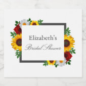 伝統的フローラブライダルシャワー スパークリングワインラベル (シングルラベル)