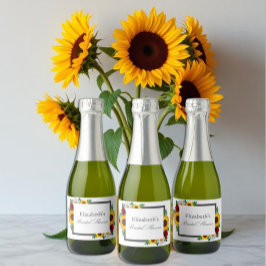 伝統的フローラブライダルシャワー スパークリングワインラベル