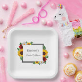 伝統的フローラブライダルシャワー ペーパープレート (パーティー)