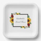 伝統的フローラブライダルシャワー ペーパープレート (正面)