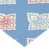 伝統的フローラブロックプリントパターン ショートテーブルランナー (コーナー)