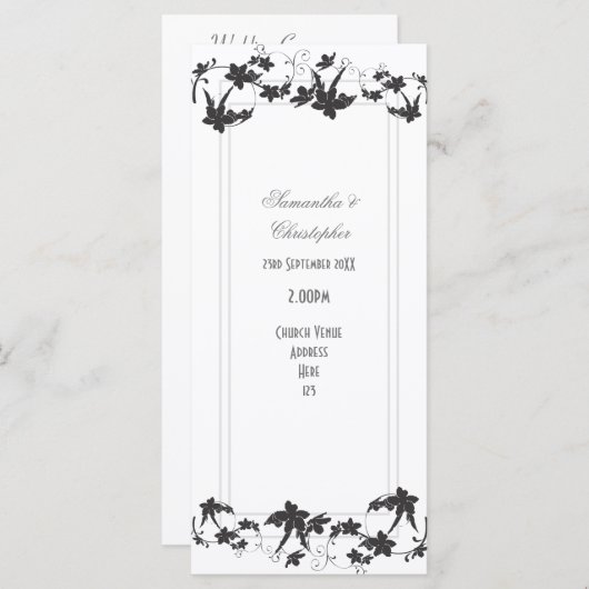 伝統的フローラ教会の結婚式 プログラム (正面/裏面)