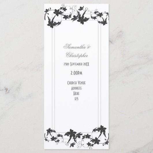 伝統的フローラ教会の結婚式 プログラム (正面)