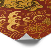 「伝統的フローラ波日本のの魔術」 ポスター (角)