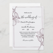 伝統的フローラ結婚式招待状 招待状 (正面/裏面)