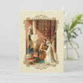 伝統的ブライダル結婚金ゴールド招待状 招待状 (スタンド正面)