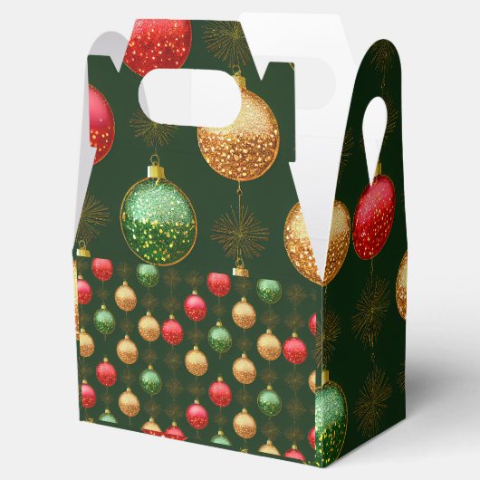 伝統的ホリデーズコレクションカラフルオーナメント フェイバーボックス (オープン)