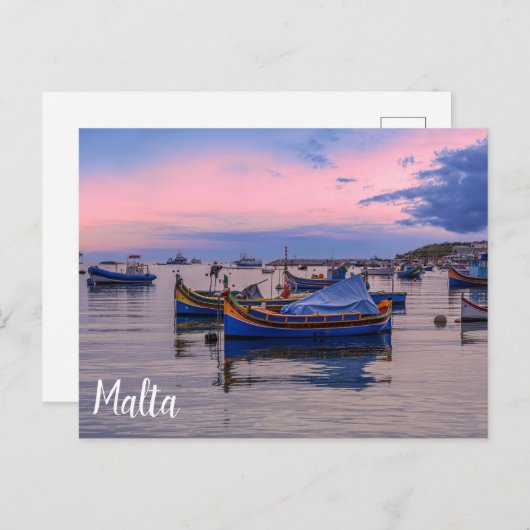 伝統的マルチーズボート ポストカード (正面/裏面)