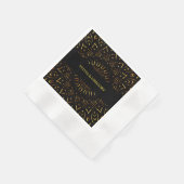 伝統的マンダラアートエレガントデコ高級金ゴールド 縁ありカクテルナプキン (角)