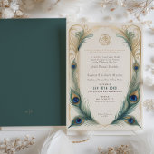 伝統的ムスリム結婚孔雀 招待状