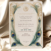 伝統的ムスリム結婚孔雀 招待状