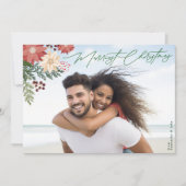 伝統的メリーChristmas Poinsettia写真 シーズンカード (正面)