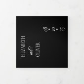 伝統的モダンクラシック |白黒結婚ズ 三つ折り招待状 (カバー)